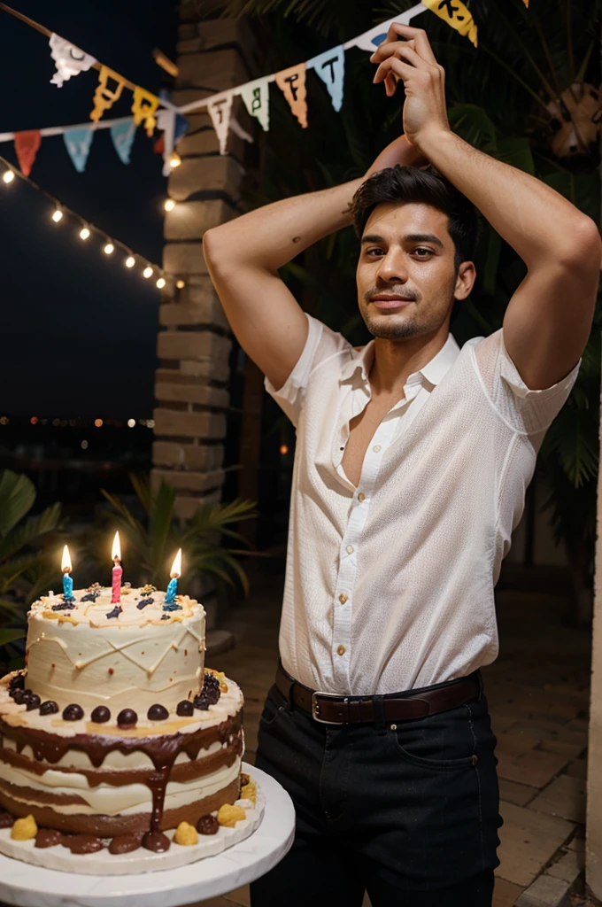 A man who is celebrating his birthday