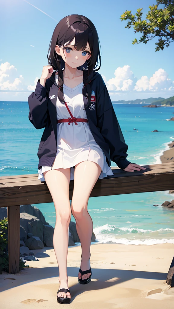 Korean girl on beach