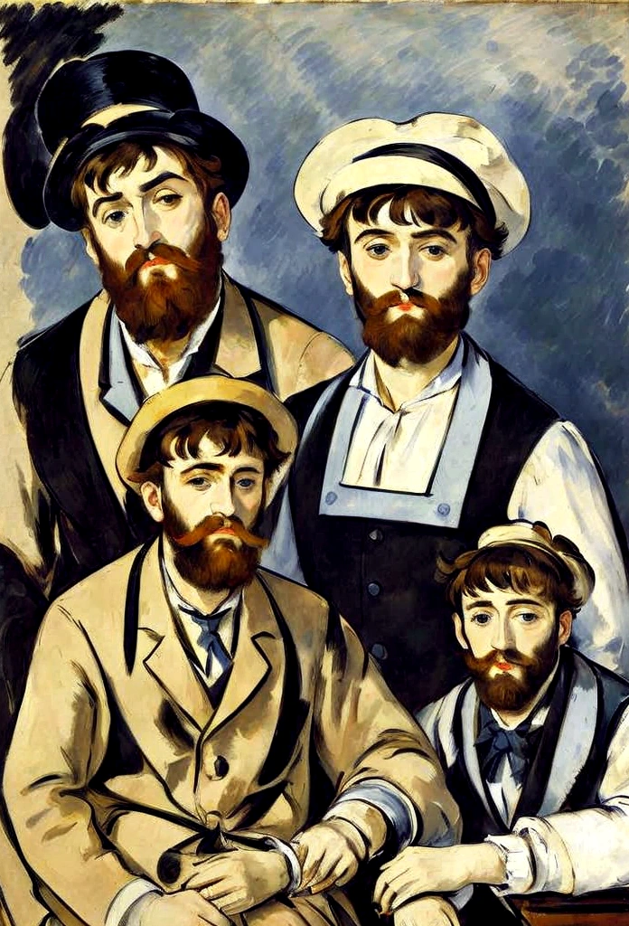 Manet、Cézanne&#39;s artistic styles merged together to form a work