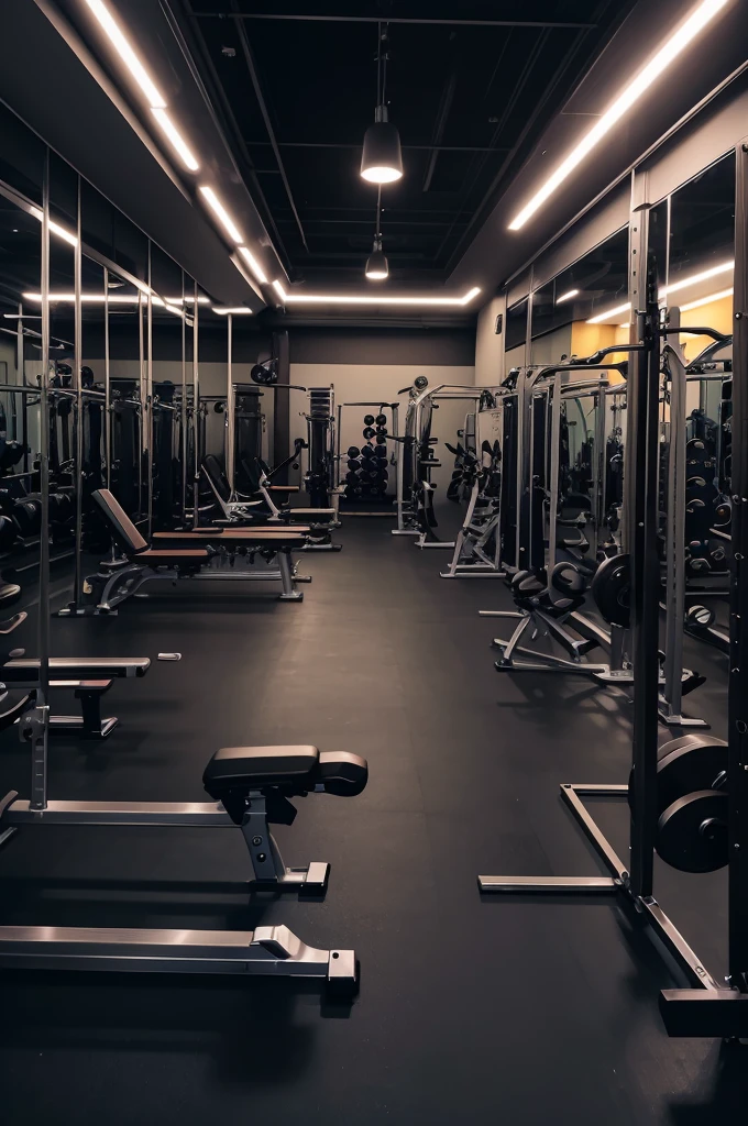 Bodybuilding gym at night 