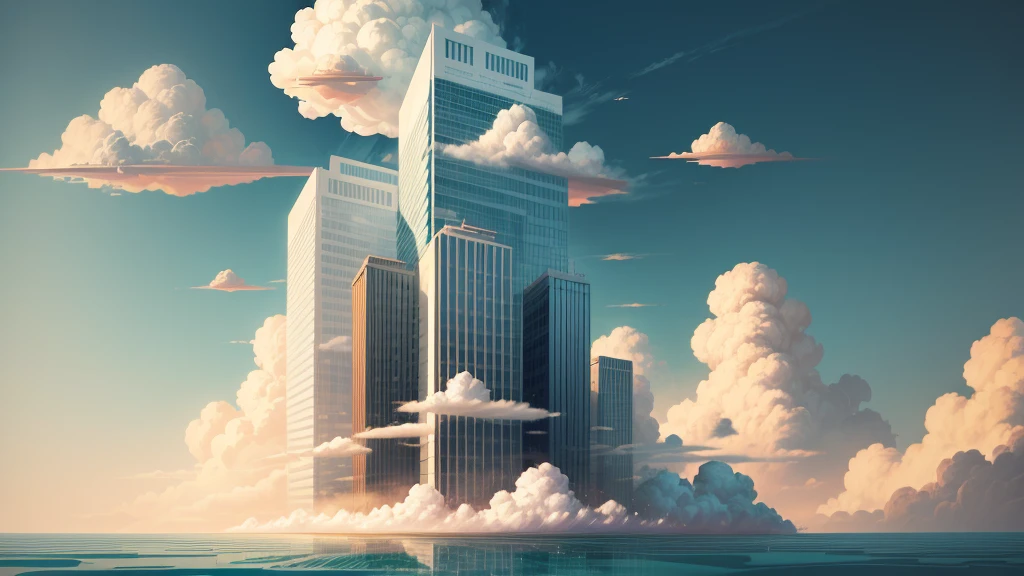 Cloud Office,Cloud Office软件,illustration,Flat style,2D vector illustration