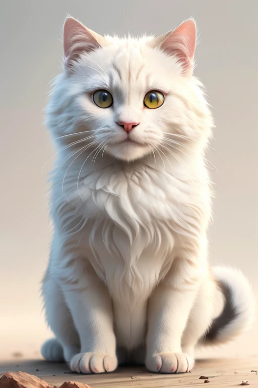 Highest quality,masterpiece,Ultra-high resolution,(photoRealistic:1.4),4K,In detail,
cute, No humans, White Background, Simple Background, Realistic, animal focus, View your viewers, Beard, animal, fluffy, alone, Cat, White fur,full_body,