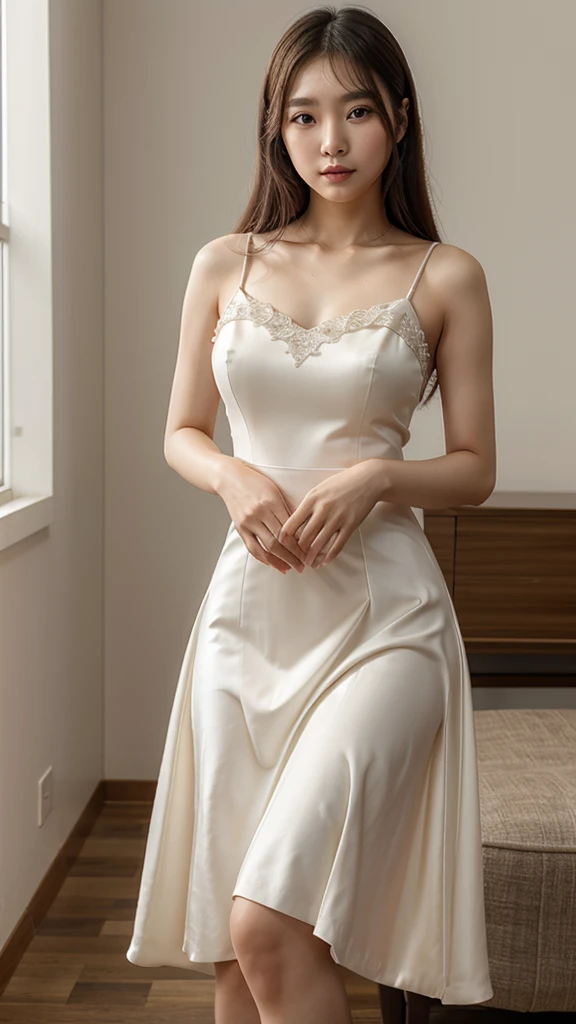 Korean women of age 25 in elegent and beautiful dress 