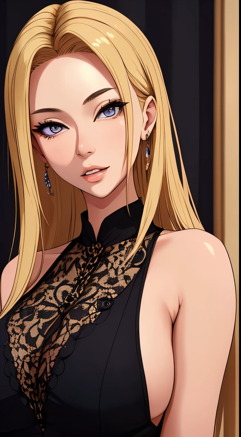 masterpiece, best quality, detailed face, detailed eyes, detailed lips, 1girl, blonde hair, long hair,large breasts, standing,elegant beautiful woman