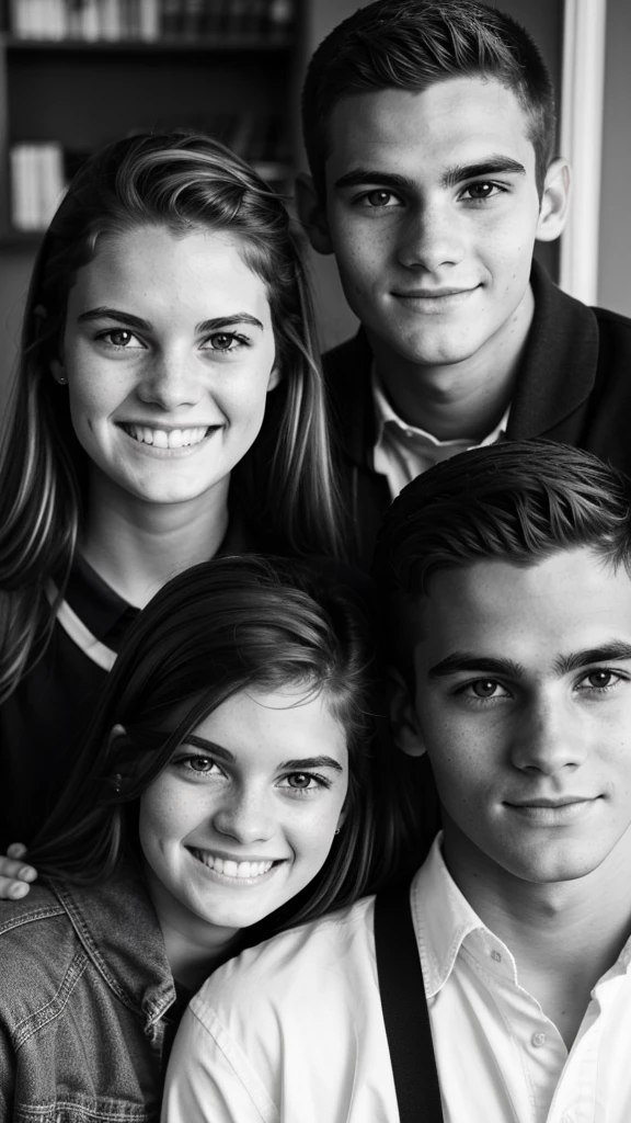 Couple,White people,Black and white photography,young,high school