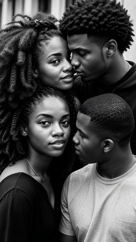 Couple,White people,Black and white photography,young,Women take the lead