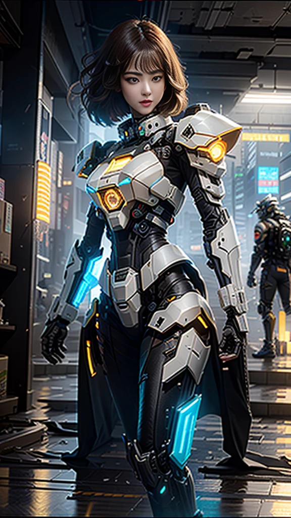 ((Best quality)), ((masterpiece)), (highly detailed:1.3), 3D,Shitu-mecha, beautiful cyberpunk women with her mecha in the ruins of city from a forgoten war, ancient technology,HDR (High Dynamic Range),Ray Tracing,NVIDIA RTX,Super-Resolution,Unreal 5,Subsurface scattering,PBR Texturing,Post-processing,Anisotropic Filtering,Depth-of-field,Maximum clarity and sharpness,Multi-layered textures,Albedo and Specular maps,Surface shading,Accurate simulation of light-material interaction,Perfect proportions,Octane Render,Two-tone lighting,Low ISO,White balance,Rule of thirds,Wide aperature,8K RAW,Efficient Sub-Pixel,sub-pixel convolution,luminescent particles,light scattering,Tyndall effect