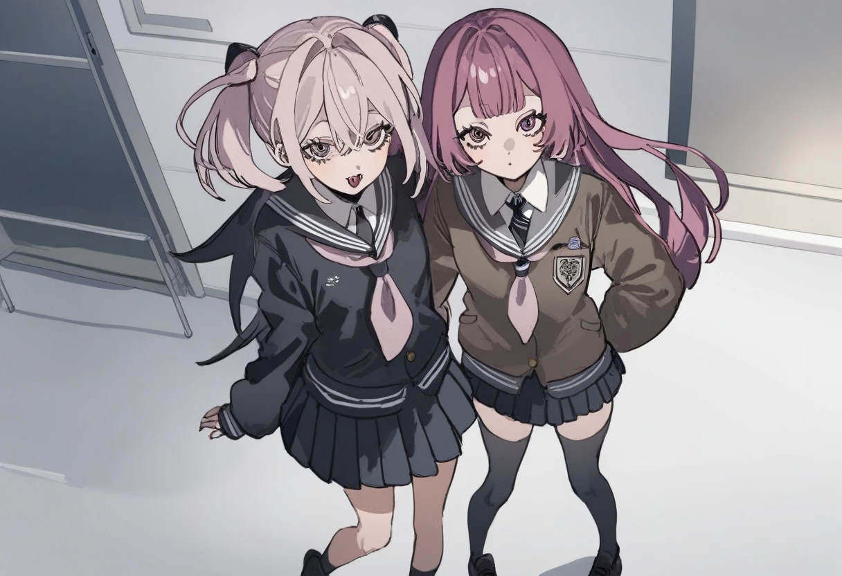 2 girls, school,style:inu totemo