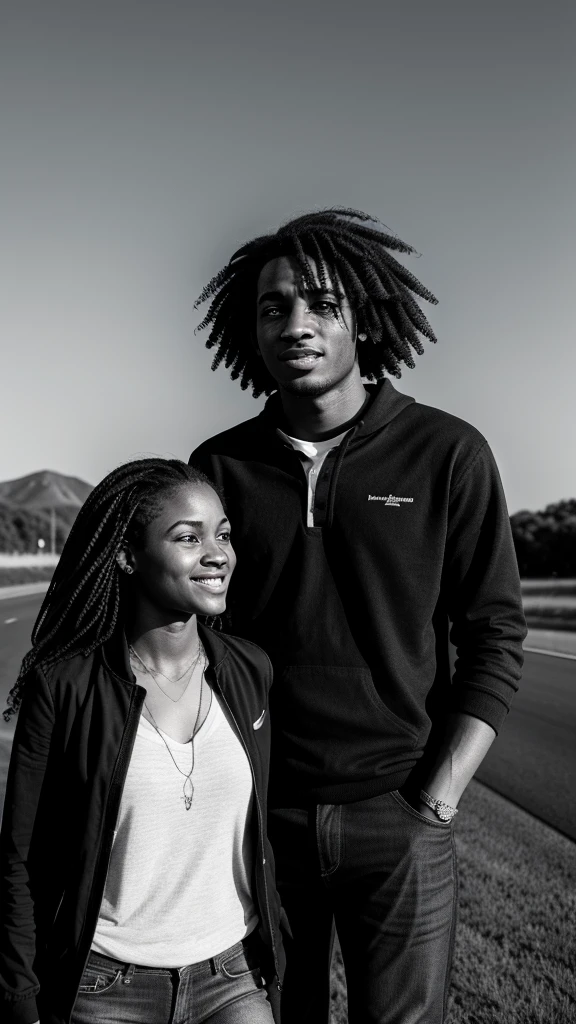 Couple,White people,Black and white photography,young,Women take the lead