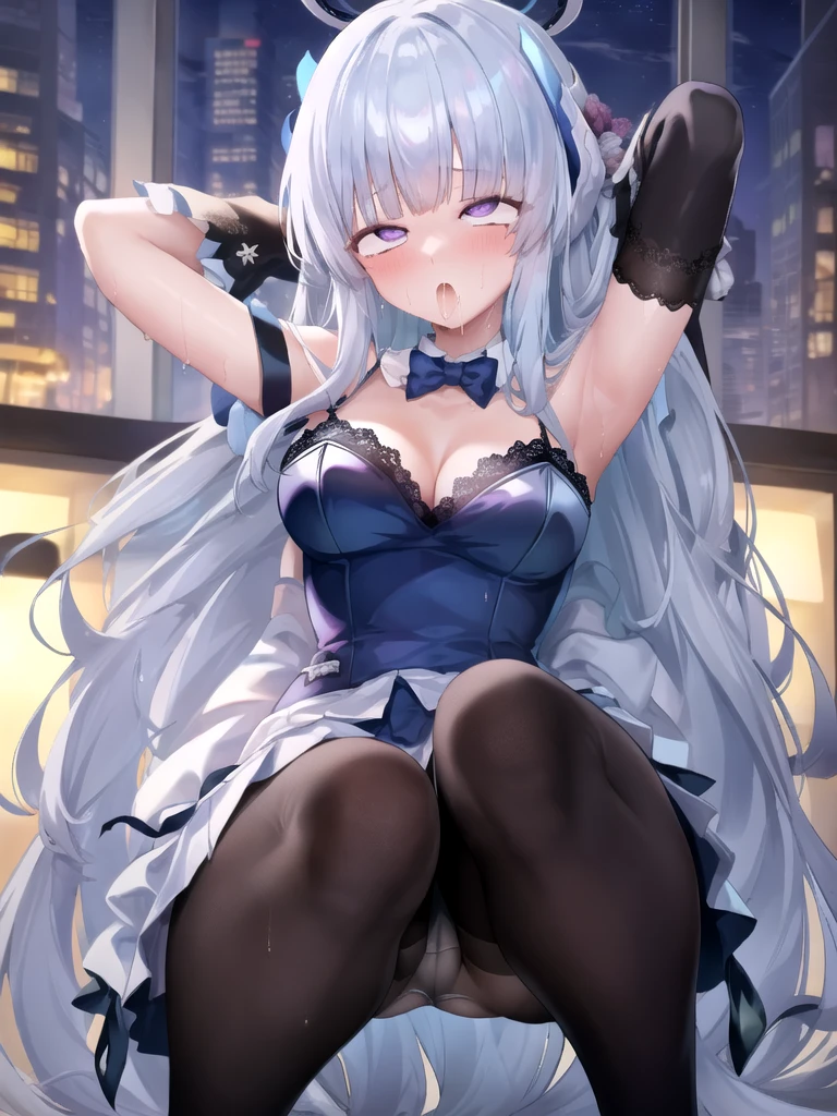 (masterpiece),(Highest quality),(Very detailed),(Best illustrations),(Best Shadow),(Absurd),(Detailed Background),(so beautiful), 16K,(Very detailed),(Best illustrations), 8K,(Absurd),(Detailed Background),(so beautiful)noa-outfit, (Processing wool), Perfect Anatomy, One Girl, alone, , , Grey Hair, Purple eyes, Blunt bangs, , , , , One Girl, alone, Big Breasts, Long Hair, , , , , empty eyes, blank eyes, , , , Heart-shaped pupils, , shiny skin, Wet, , , Roll your eyes, , The pupils constrict, wonderland, , , , , Open your mouth carelessly, , , , , saliva trail , , night , , Pink Neon Lights, , , hallucination, , Mysterious glow, orgasm, ahegao, rolling eyes, cross-eyed, Abuse, , , Arched back, , , , sleep, Dead, Expressionless, arms behind head, squatting