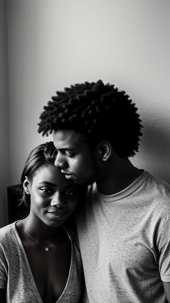 Couple,White people,Black and white photography,young,Home