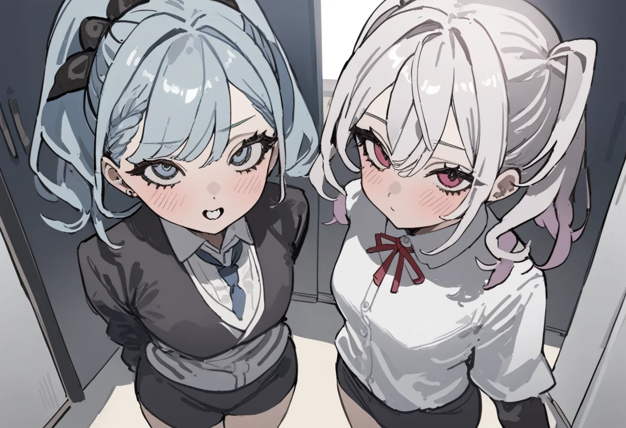 2 girls, school,style:inu totemo, 4k, best quality, masterpiece