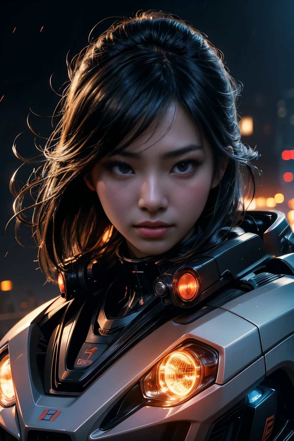 a beautiful asian girl,facial closeup,intense facial expression,using a high-tech  machine,detailed sexual mechanics,intricate machinery,advanced technology,glowing lights,dynamic motion blur,dramatic lighting,cinematic composition,hyper realistic,8k