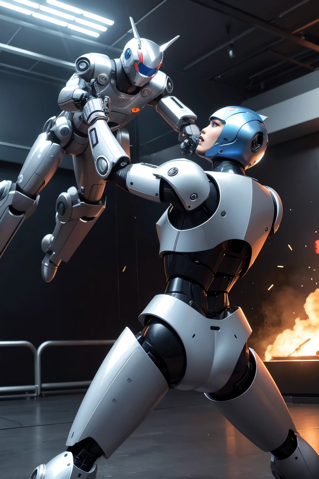 robot fights human