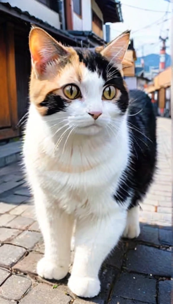 Three-haired cat、cute cat、Look at this、A perfect cat drawing、Walking Cat、stray cat、Japanese cityscape、