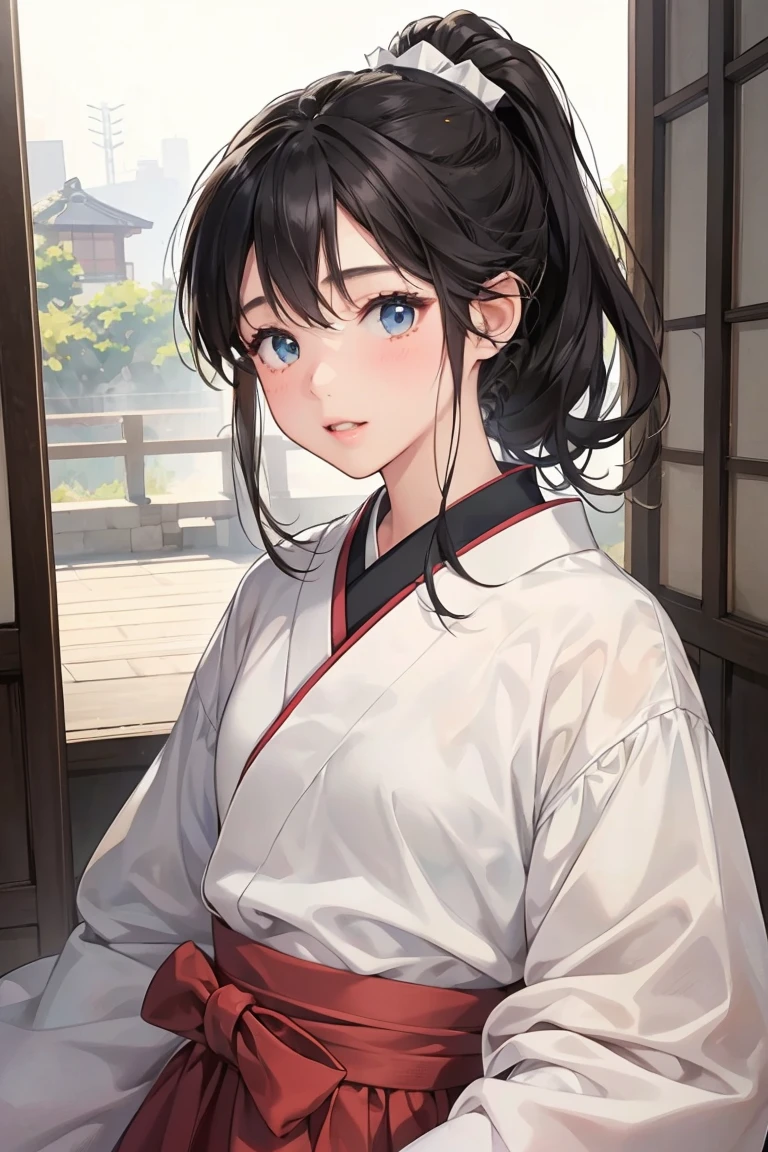(masterpiece)、(1 Girl)、Japanese age girl idol、One girl、Small face、Plump Cheeks、whole body、Ultra-detailed skin、Perfect Skin、Professional photos、RAW Photos、8k、(1 Girl)、Cute and adorable、ponytail、Viewer's perspective、Black hair covered in water、((Lightweight, lightweight T-shirt))、Wet from splashes、Water is spurting out of the hose、top of the hill、Blue sky、White cloud、((Jumping up))、((Uplifting))、