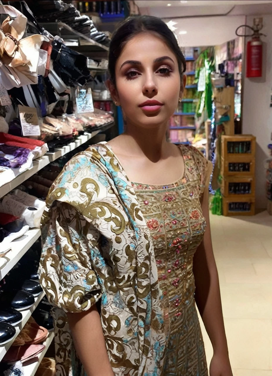 beautiful detailed girl in a serene garden, flowing dark hair, detailed eyes and lips, long eyelashes, rosy cheeks, graceful posture, turquoise blue hijab, delicate jewelry, traditional dress, constellation necklace, vivid colors, subtle brushstrokes, Persian-influenced pattern, soft lighting, traditional Arabic calligraphy, tenderly painted hands, 19th century portraits, color palette: warm tones, mood: tranquil, (best quality,4k,8k,highres,masterpiece:1.2),ultra-detailed,(realistic,photorealistic,photo-realistic:1.37)