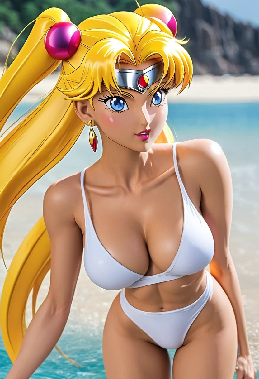 Ami from Sailor Moon　White bikini lady　Very delicate and beautiful　Sexy