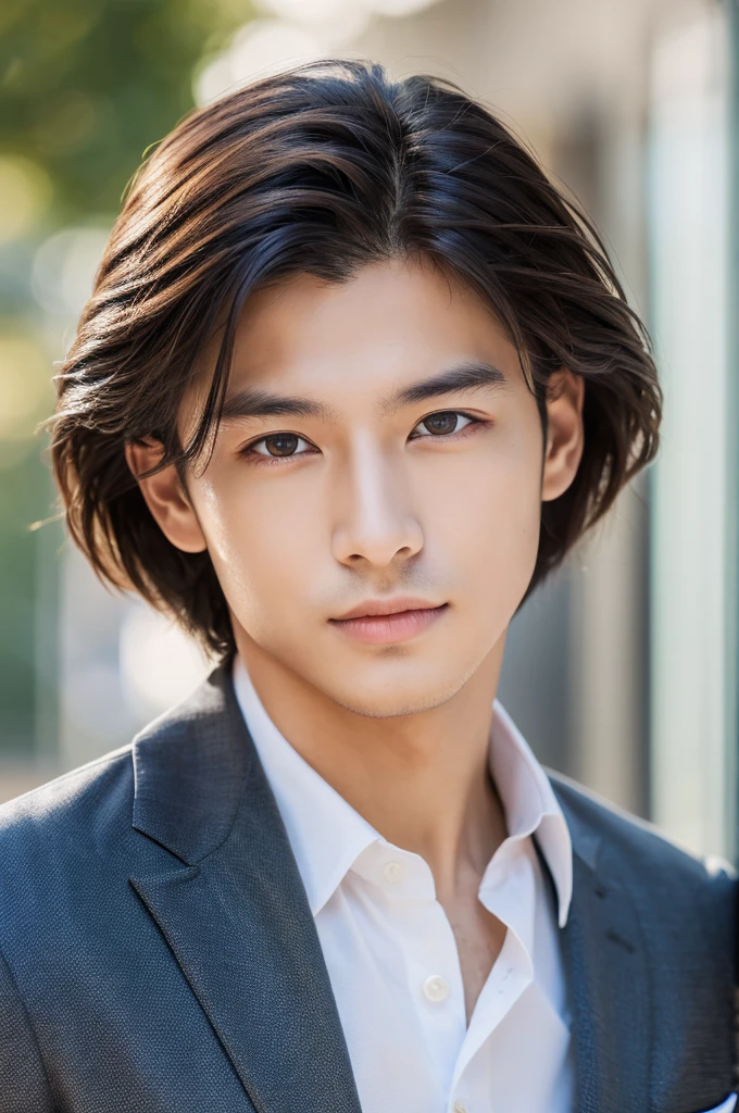 (((Masterpiece))), (((Top quality))), (Real: 1.1), Suit, Photoreal, Ultra high resolution, 8K, RAW photo, High definition, Detailed detail, (Beautiful face), ( Fine, beautiful eyes, shining eyes), beautiful men,
Clear skin tone and healthy skin tone,
Asians with good muscles