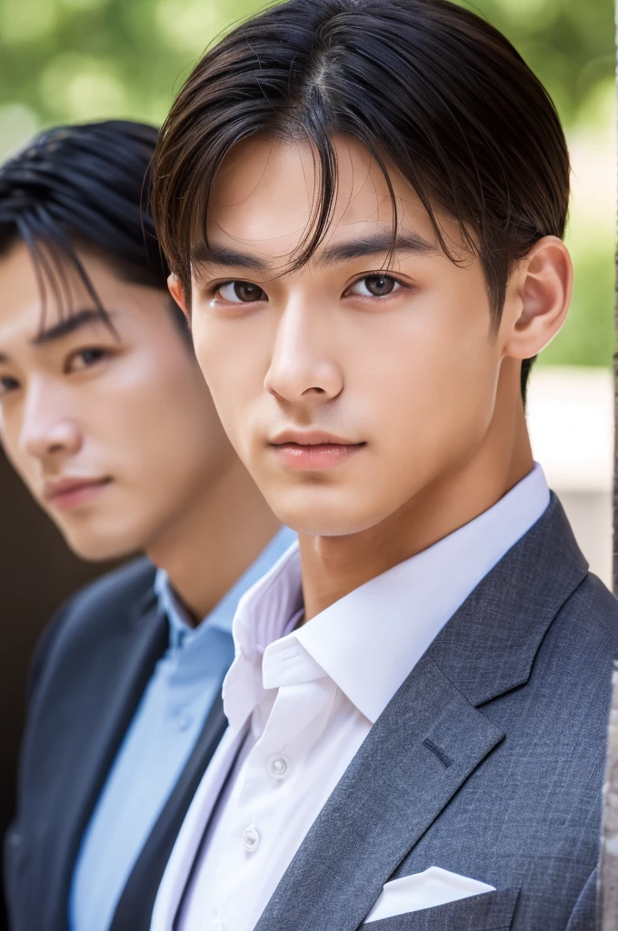 (((Masterpiece))), (((Top quality))), (Real: 1.1), Suit, Ultra high resolution, 8K, RAW photo, High definition, Detailed detail, (Beautiful face), (Detailed, Beautiful eyes, shining eyes), beautiful men,
Clear skin tone and healthy skin tone,
Asians with good muscles