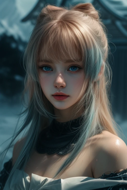 High-quality beautiful eyes, Beautiful face, high quality face, темное sky, Thin, Wet waist, a slim body, model appearance, confusion, sexuality, Cute beautiful anime woman, Detailed digital anime art, Beautiful anime girl, Beautiful anime girl, Anime with small details, Best quality, masterpiece, ultra detailed, Beautiful, A high resolution, original,CG 8K ультраrealistic, perfect work of art, Beautiful face, Facial cleanliness, skin, гиперrealistic, ultra detailed, detailed eye, dramatic lighting, (realistic) realistic, Full HD, Best quality, Best quality, Beautiful lighting, (8k wallpaper with extremely detailed computer graphics), high detail, sharp focus, The art of dramatic and photorealistic painting., прекрасная smile, Facial cleanliness, skin, гиперrealistic, ultra detailed, detailed eye, dramatic lighting, (realistic) realistic, Full HD, Best quality, Best quality, Beautiful lighting, (8k wallpaper with extremely detailed computer graphics), high detail, sharp focus, The art of dramatic and photorealistic painting., Kokomidef, upper body, smile, blush, on open air, day, simple background, blue sky, short hair, sky, the temple, Looking at the viewer, ladder, mountain, moody lighting, facing the viewer,(masterpiece, Best quality)