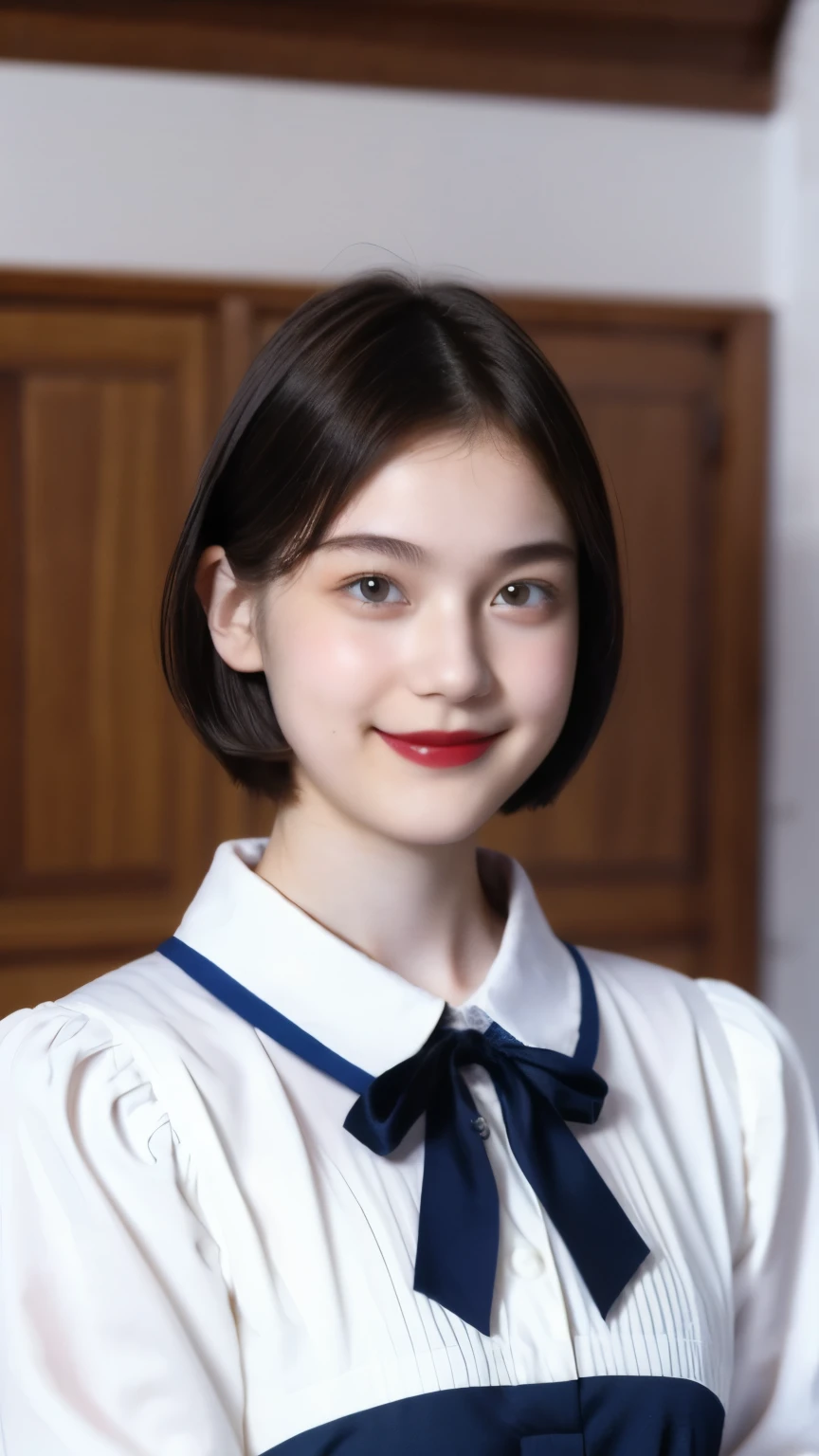 248 (An 18-year-old female and an 18-year-old male), (short hair),kind, lipstick, Finnish national costume, smile
