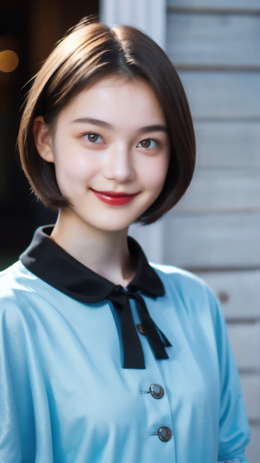 248 (An 18-year-old female and an 18-year-old male), (short hair),kind, lipstick, Finnish national costume, smile