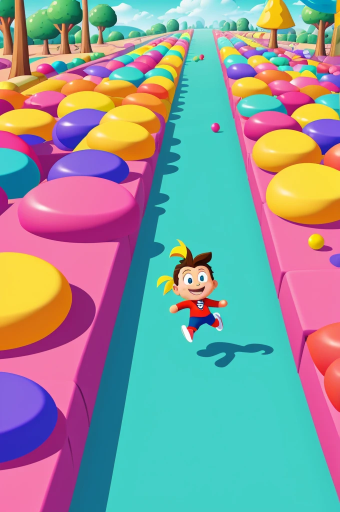 colorful cartoon background fun run