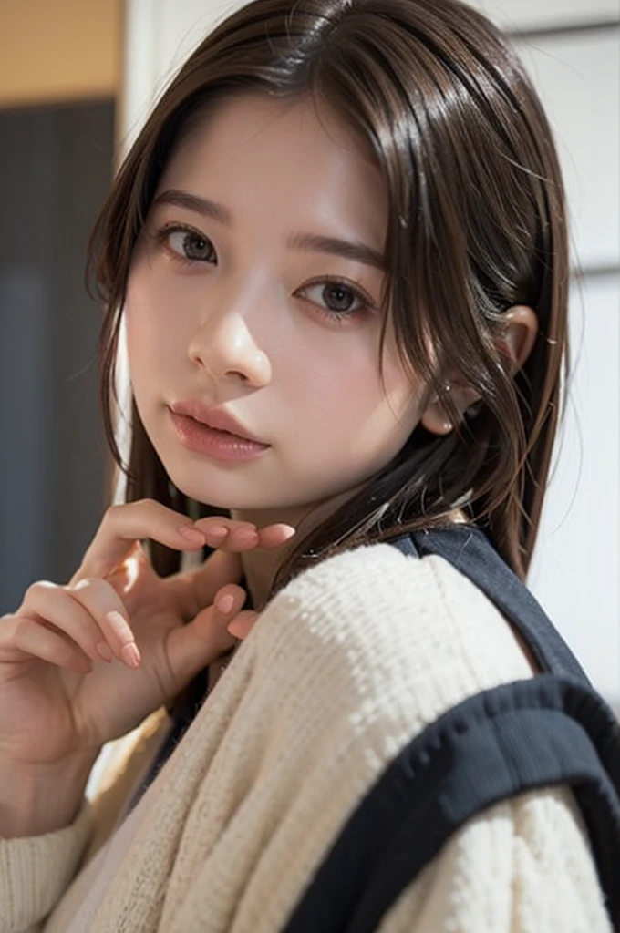 (((masterpiece、Highest quality、Very detailed、Artistic lighting balance、Perfect Anatomy)))、(Surreal)、(Upper Body:1.5、high school girl、Great balance of facial placement)、(Highly detailed CG illustrations)、(Very delicate and beautiful)、Realistic quality、Realistic depiction、Realistic human texture、Realistic human touch、Realistic facial muscles、realism、Absolute rules、最高masterpieceのバランス、The most beautiful composition of a woman、Realistic creation and expression、
