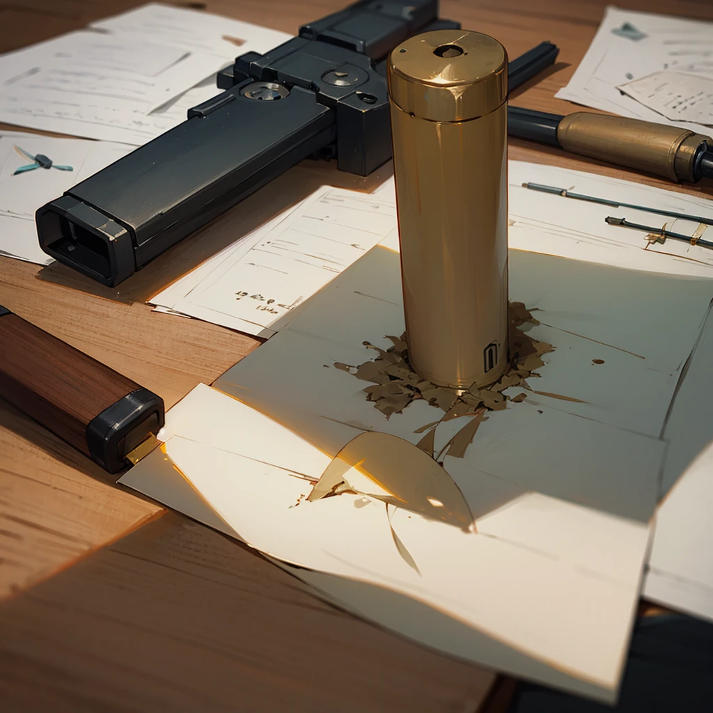 Fully written letter with a joint on the table and a gun