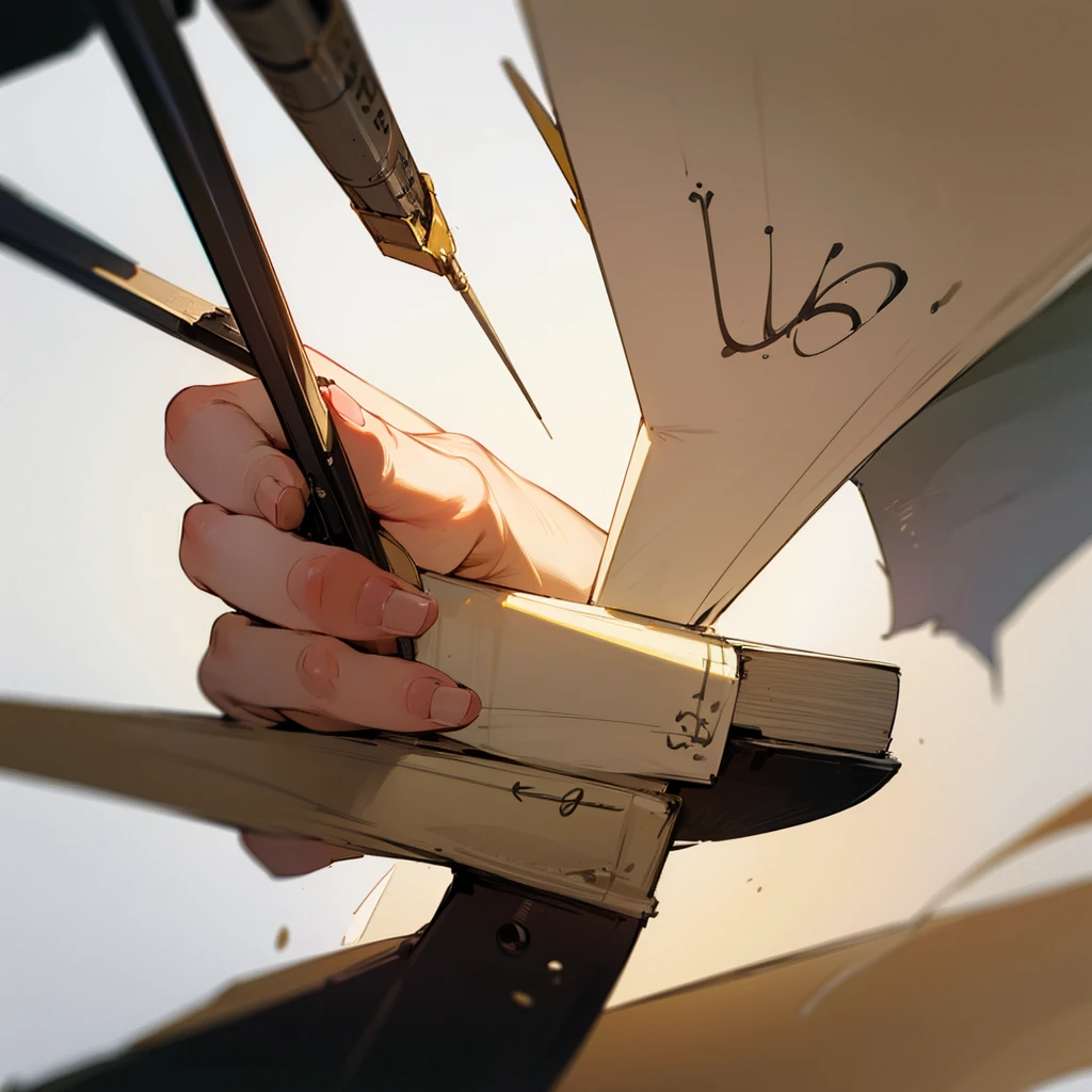 A gun, a completed letter in cursive and a joint 