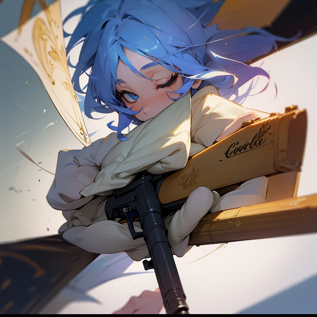 A gun, a completed letter in cursive and a joint