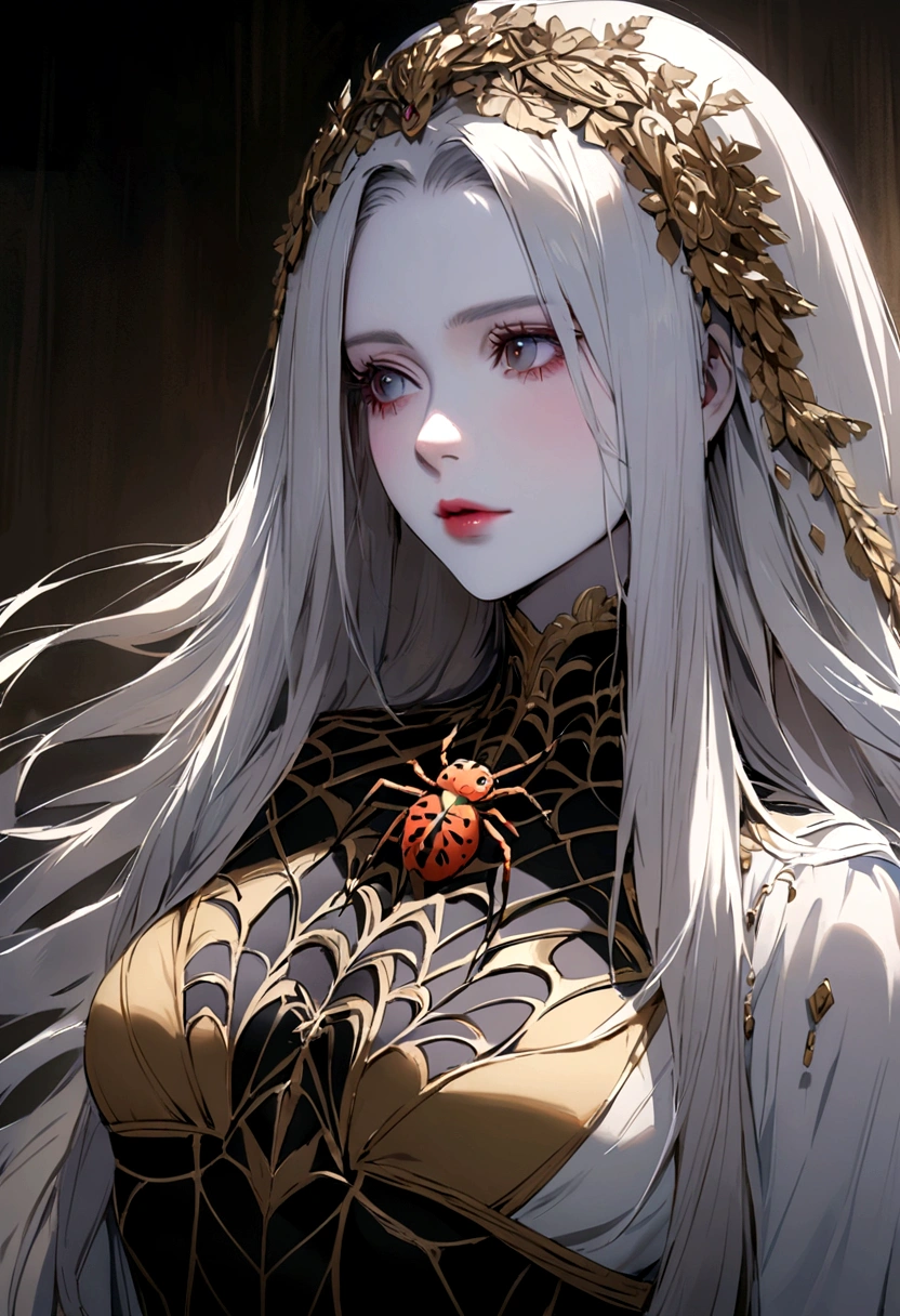Live-action prompt Jorougumo
She has the body of a spider, the head and face of a human, and the long hair of an extremely beautiful woman with white skin and the body of a spider is brown and hairy.