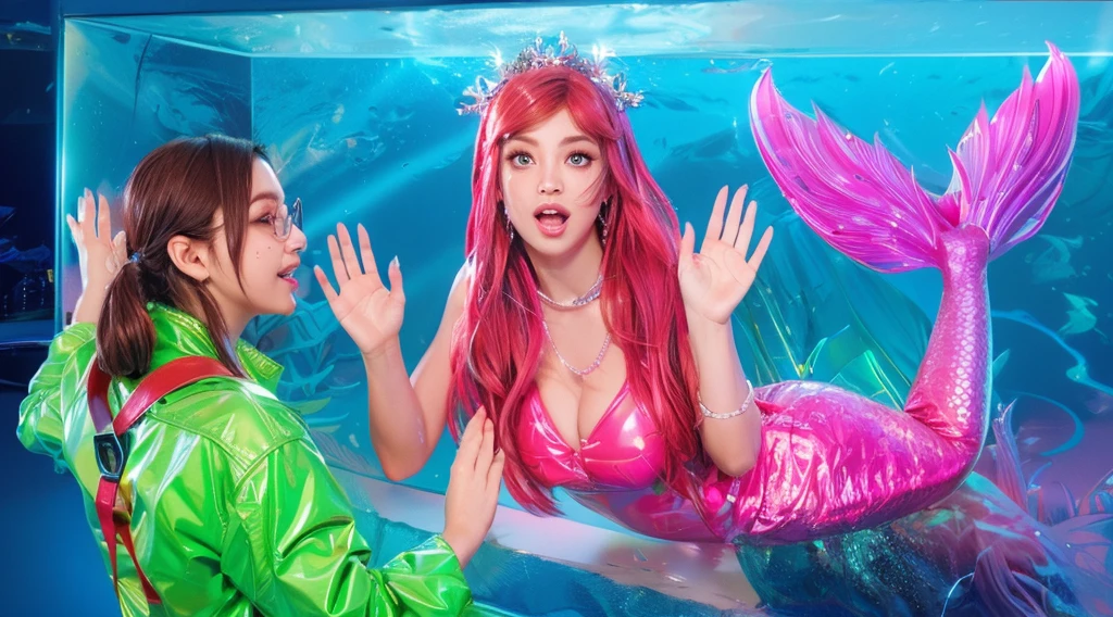 3d style, simplified design, 3d render, glossy texture, smooth 3d model, multiple light sources, rim light, sharp post effects render, (glossy plastic texture with multiple big light probe refractions), perfect cgi, smooth silhouette, high intensity refraction, (super glossy material), most beautiful vfx , blue background, plastic refractions, realistic, 4k, high resolution, rim light, photo shoot, commercial photo, profile shot, 4k, rim light, high resolution, 4k, glossy texture, smooth 3d model, multiple light sources, rim light, sharp post effects render, (glossy metallic texture with multiple big light probe refractions), perfect cgi, cgi art created only with gradients, smooth silhouette, high intensity refraction, (super glossy chrome material), most beautiful vfx, blue background, chrome metal refractions, multiple light sources, rim light, sharp post effects render, perfect cgi, digital art, detailed digital art, reflective, best quality, 4k, masterpiece:1.2, ultra-detailed, realistic, vivid colors, dark and moody lighting, The image of the highest quality, ensuring every detail is showcased perfectly. It in 4k resolution, allowing viewers to immerse themselves in the richness of the colors and intricate details. The realistic rendering. under the spotlight, reflecting, high-resolution image, realistic rendering, dark background, and rim light photorealistic The image features three characters standing in front of three houses. The characters are a red-haired mermaid, a purple cat, and an orange dog. They are each holding a yellow maraca