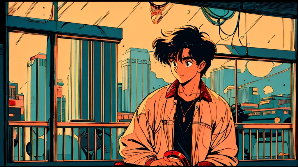 4k、jazz、90s、Vintage、Tobacco、speaker、Saxophone、rain、Cool guy、night、City Boy、Retro、One person coffee