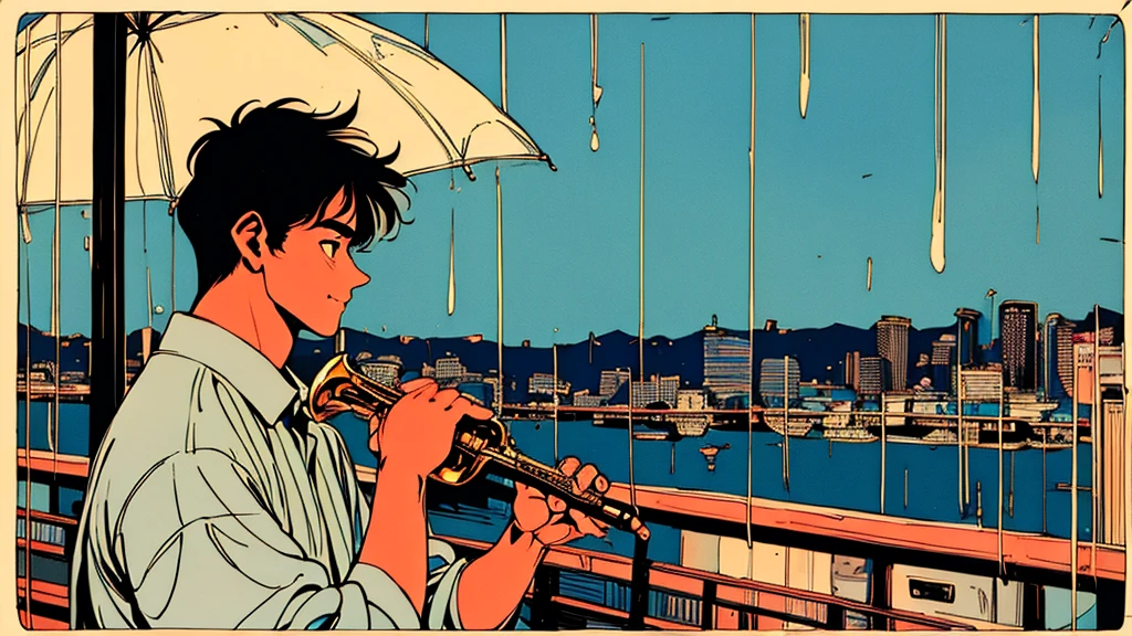 4k、jazz、90s、Vintage、Tobacco、speaker、Saxophone、rain、cool男、night、City Boy、Retro、One person、cool