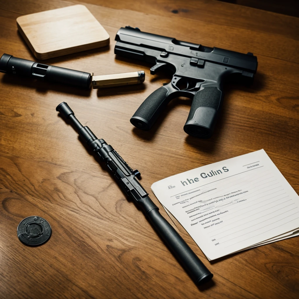 A note on the table with a gun on the table and drug pills