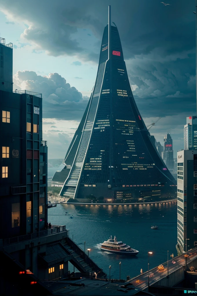city of the future, cyberpunk, violence, decadence, future society, ocean