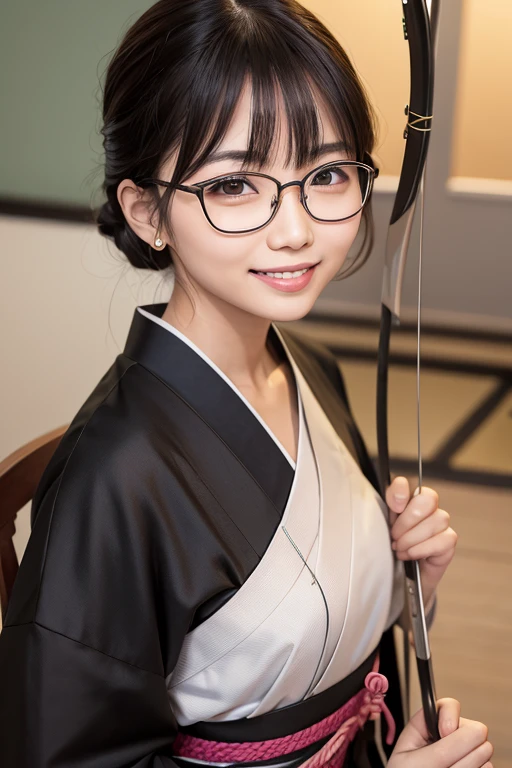 bow and arrow,Japanese women、Glasses、Double teeth