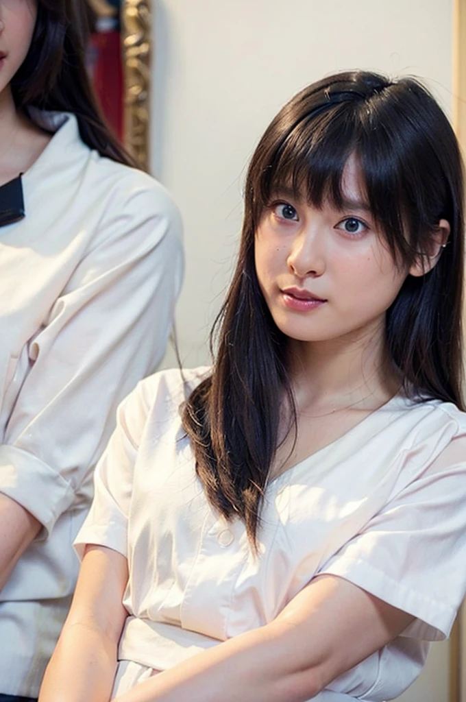(((masterpiece、Highest quality、Very detailed、Artistic lighting balance that brings out the best in your model、Perfect Anatomy)))、(Surreal)、(Upper Body:1.5、high school girl、Great balance of facial placement)、(Highly detailed CG illustrations)、(Very delicate and beautiful)、Realistic quality、Realistic atmosphere、Realistic human texture、Realistic human touch、Realistic facial muscles、realism、Absolute rules、最高masterpieceのバランス、The most beautiful composition of a woman、Realistic creation and expression、
