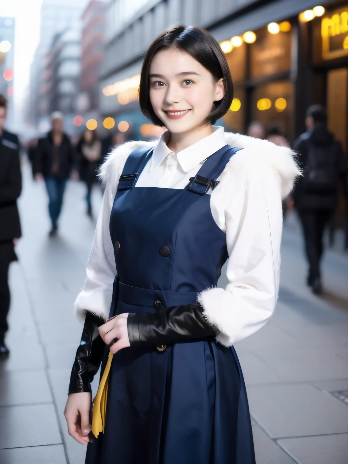 248 (An 18-year-old female and an 18-year-old male), (short hair),kind, lipstick, Finnish national costume, smile