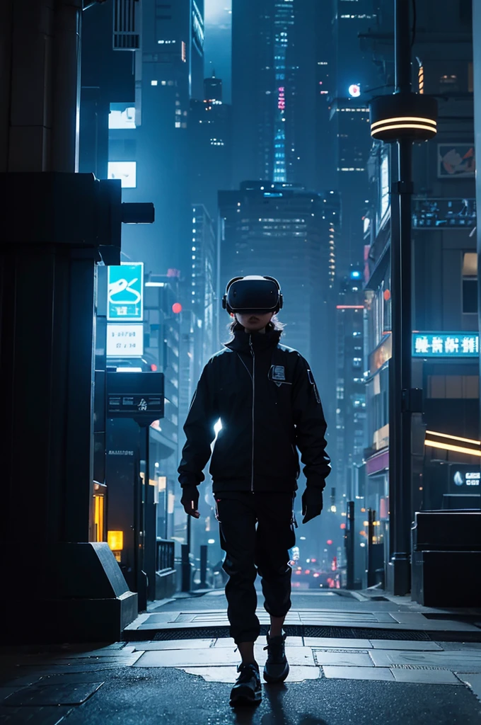 "Create an image depicting a futuristic city where virtual reality has become so advanced that it is indistinguishable from physical reality. Show people engaging in various activities, such as working, socializing, and exploring, all within the virtual environment, with high-tech VR gear seamlessly integrated into their clothing and surroundings."