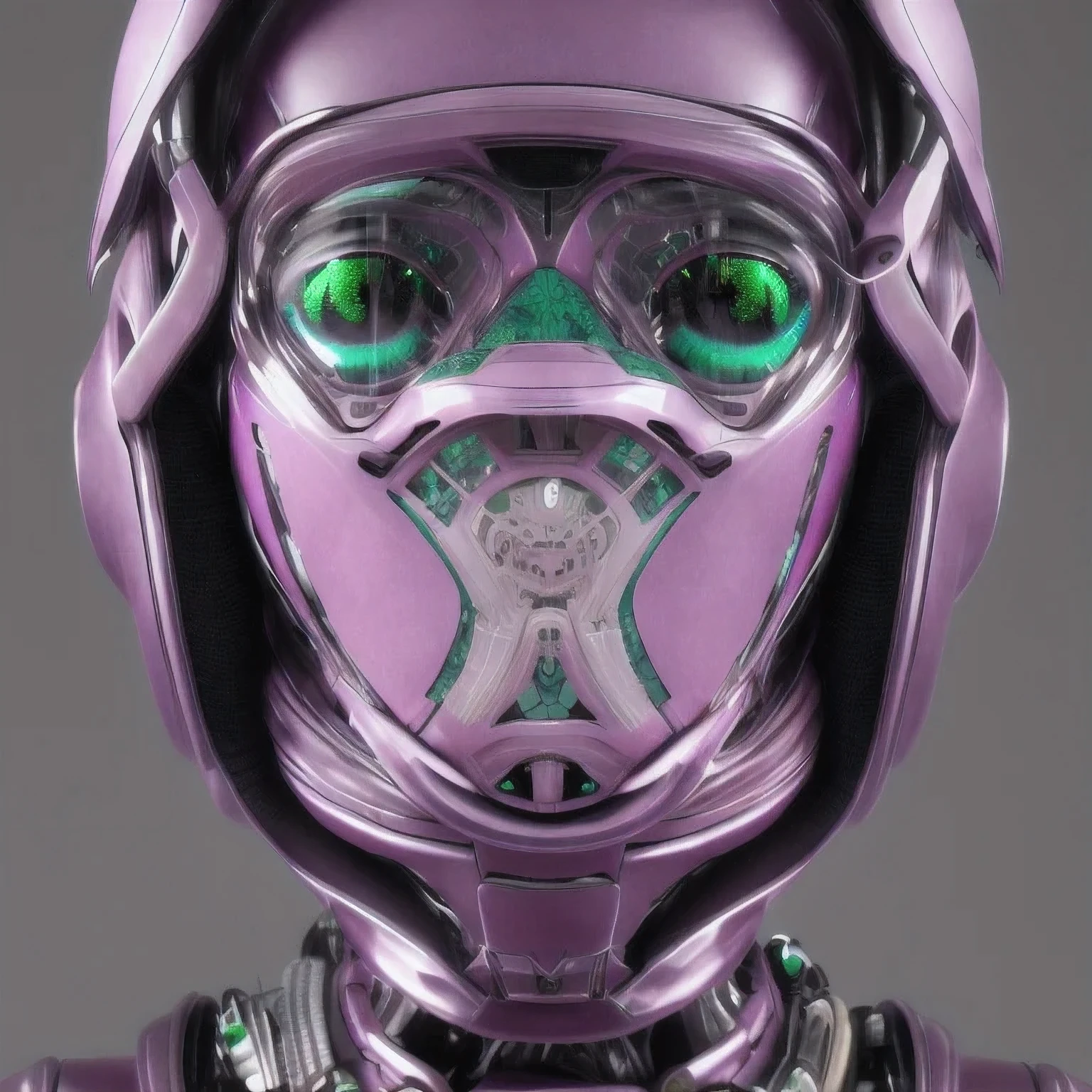 Photo of a college student, Purple Pink, Futuristic space suit, (freckle:0.8) Cute face, Science Fiction, Dystopia, Delicate eyes, Green pupils((side view))