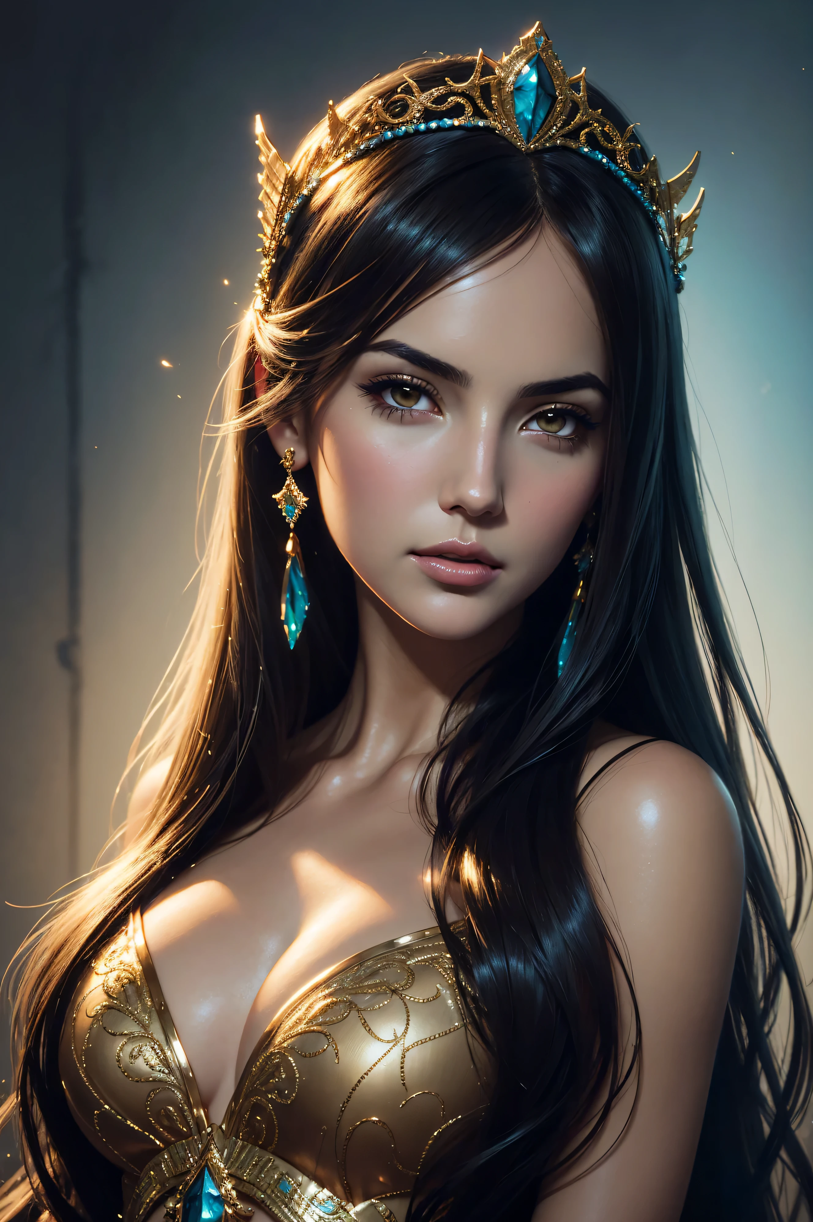 36k, portrait Camilla Belle, wearing mermaid tiara costume, against the background of a playboy, character portrait, 7 9 9 0 s, long hair, intricate, elegant, highly detailed, digital painting, artstation, concept art, smooth, sharp focus, illustration, art by wlop, charlie bowater and alexandra fomina