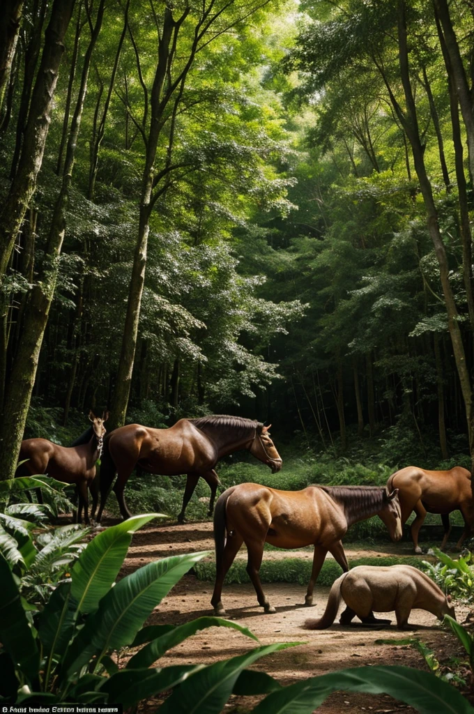Opening Shot**: A beautiful, lush forest with various animals living harmoniously