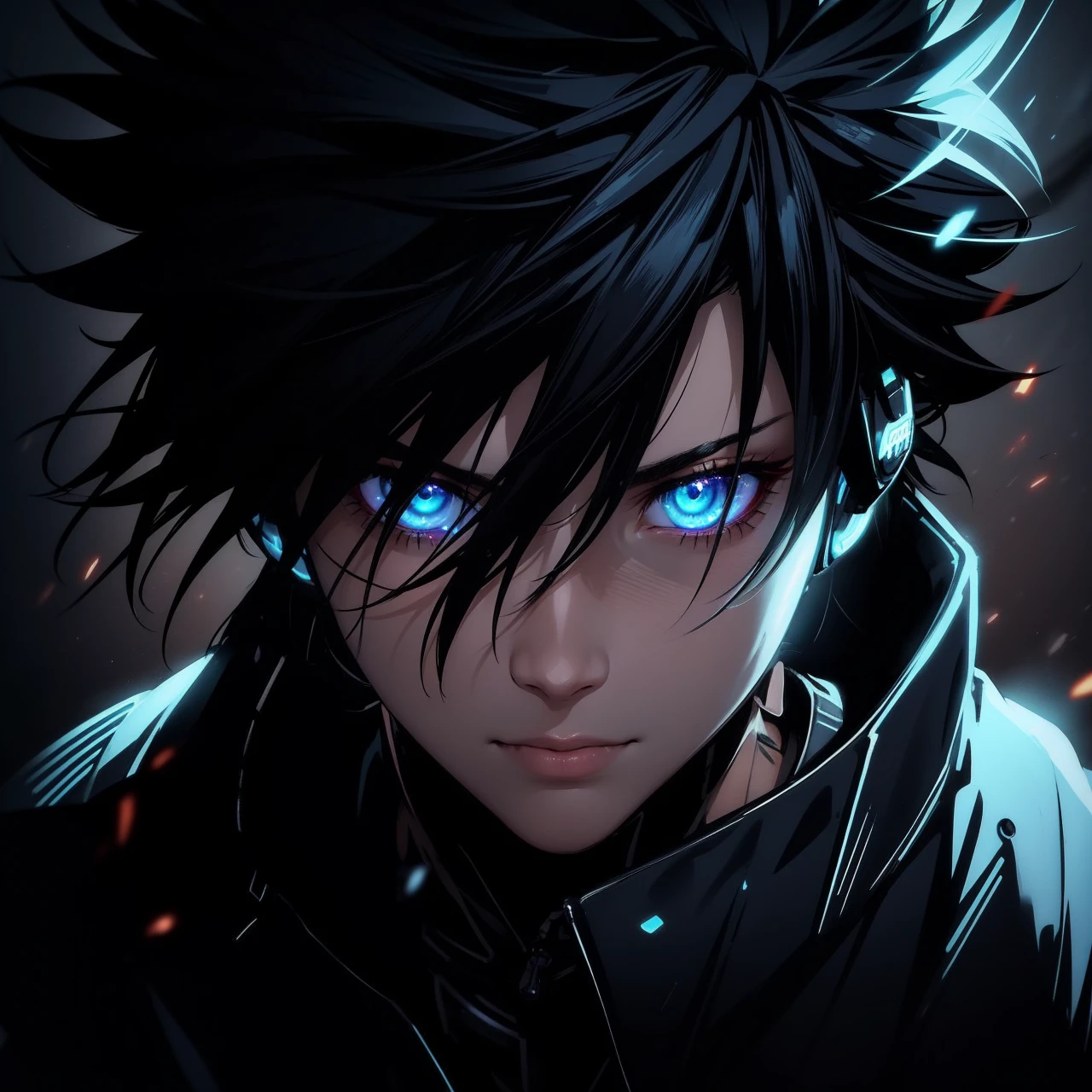 1boy, (extremely beautiful), solo, male focus, cyberpunk, neon lights, vibrant colors, headphones, Cyberpunk, neon, masterpiece, best quality, ultra-detailed, cyberpunk background, detail, in the starry night, moon, explosive and clear eyes, glowing eyes, beautiful details in the wind, little smile.