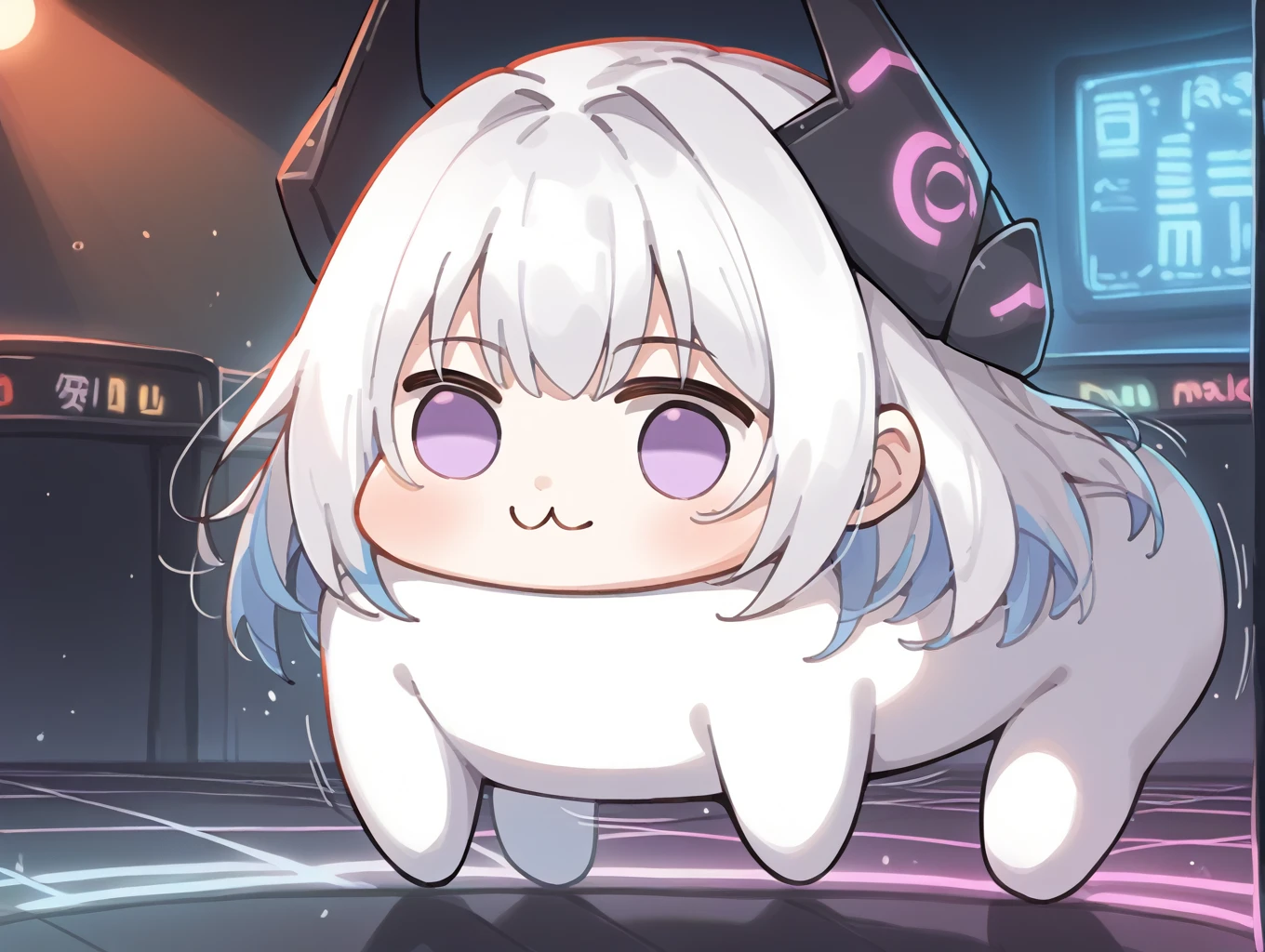 score_9, score_8_superior, score_7_superior, , break,evaluation_Safety,
Spread your legs,Are standing,
Doro, Living things, Little, :3, White colored hair, Purple Eyes,
arms superior,
ステージsuperior, Spotlight, Nightclub,
Note, rhythm, They are,
Motion Lines,
A broad perspective,Panorama,
Enthusiastic Floor,