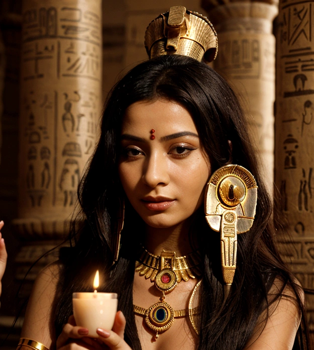 Create an image of ancient Egyptians making perfumes