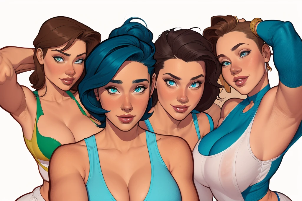 Gianna Michaels, Female original character reference sheet adoptable, redhead, green eyes,