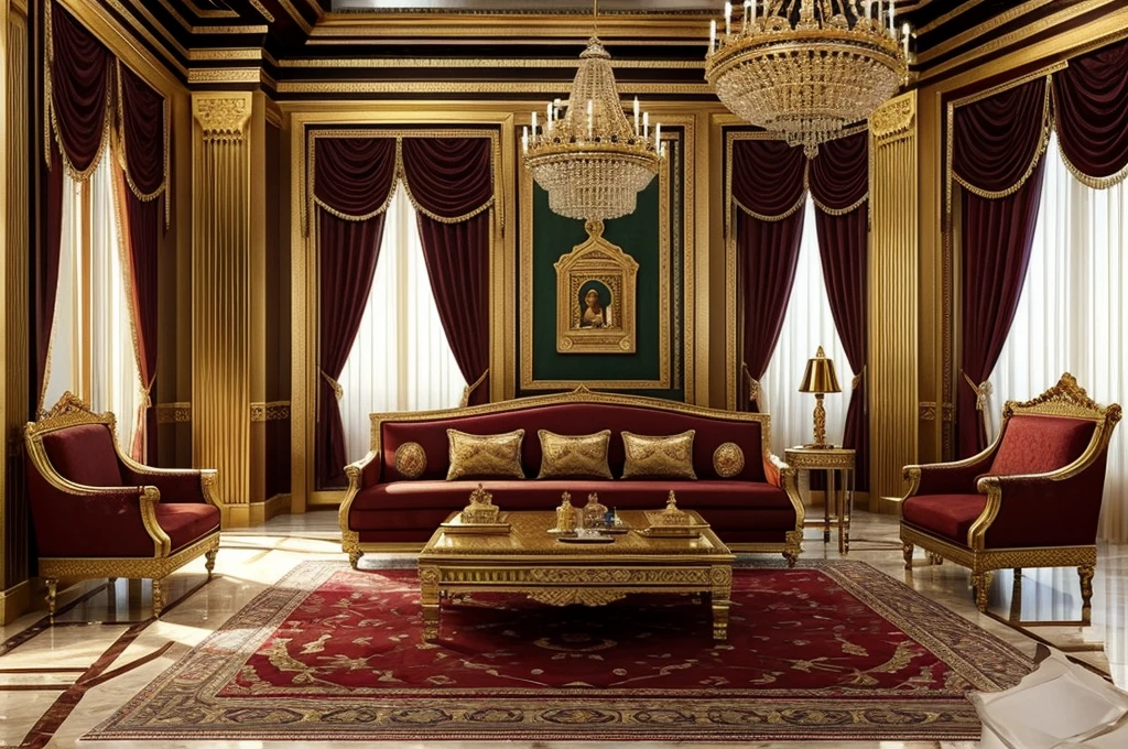 Ottoman Empire, King Othman, داخل قصر King Othman , عصر Ottoman Empire, Luxurious royal clothing, stately palace